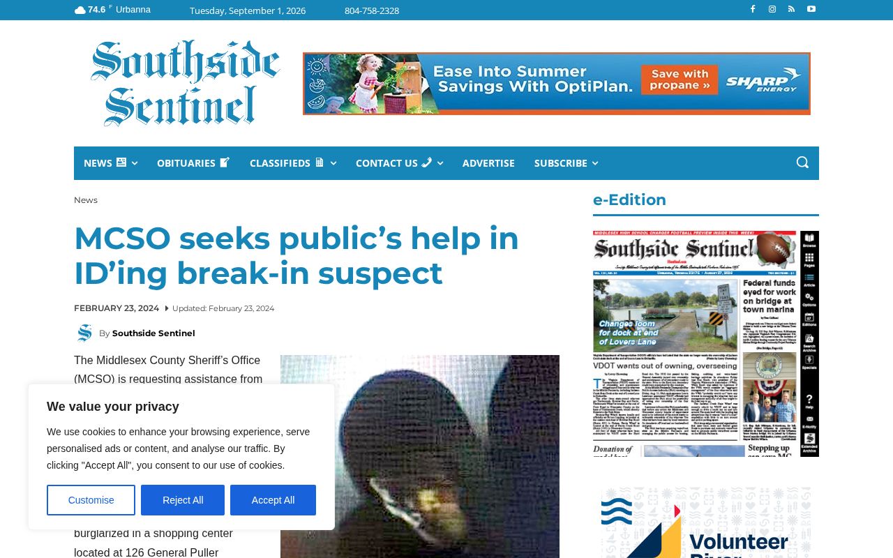 Middlesex County crime-news source page from Southside Sentinel